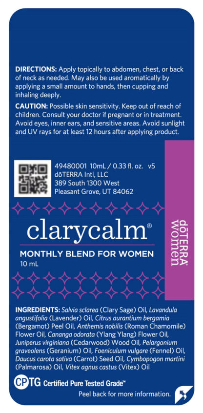 doTERRA Clary Calm Essential Oil Blend for Women - 10 ml (2 Pack) | Calming Mood Support