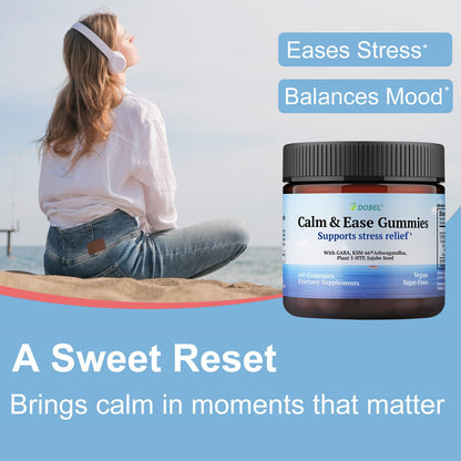Dobel GABA Gummies with KSM-66 Ashwagandha & 5-HTP – Calming, Sugar-Free, Vegan