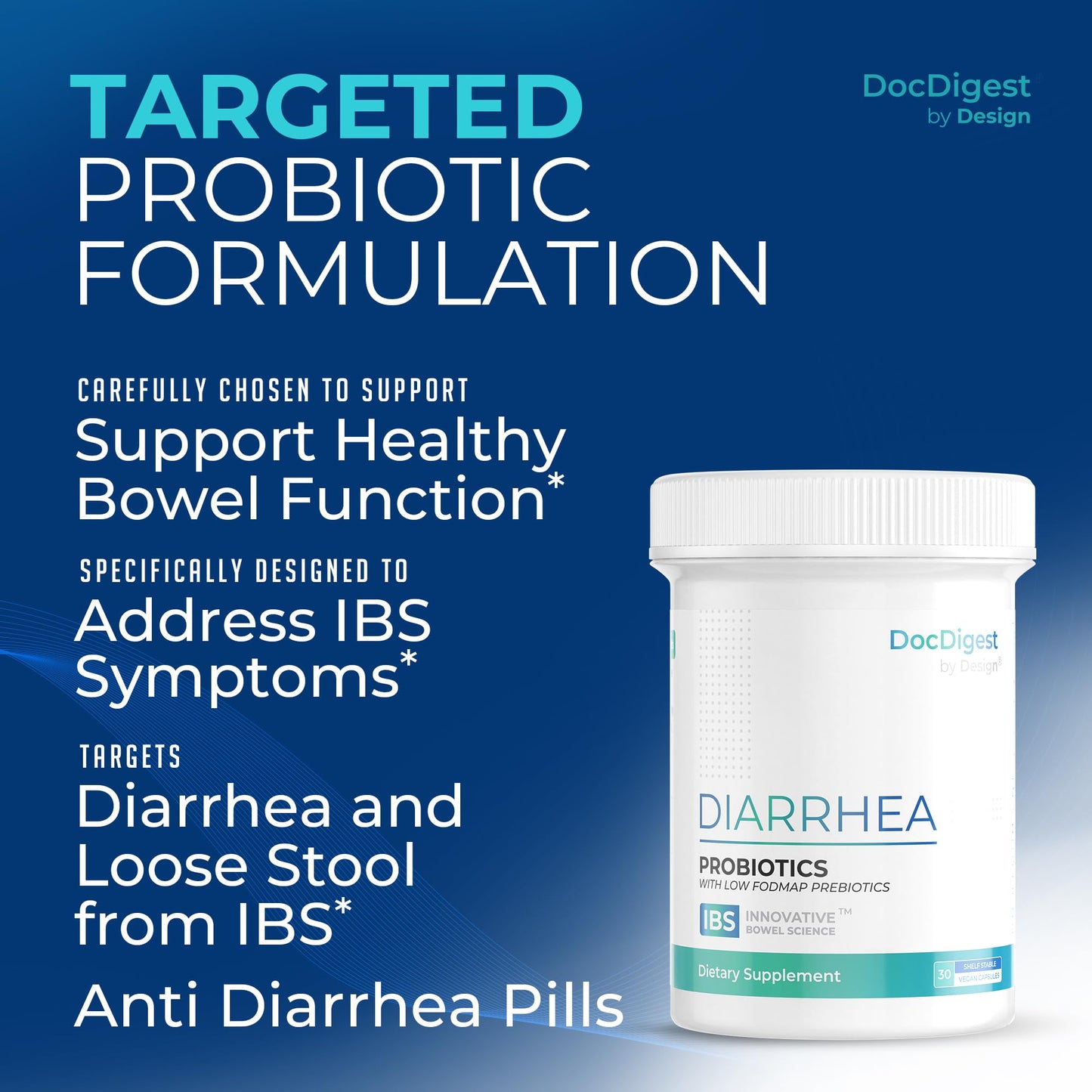 DocDigest by Design IBS Anti-Diarrhea Probiotic | Clinically Studied IBS-D Relief for Adults