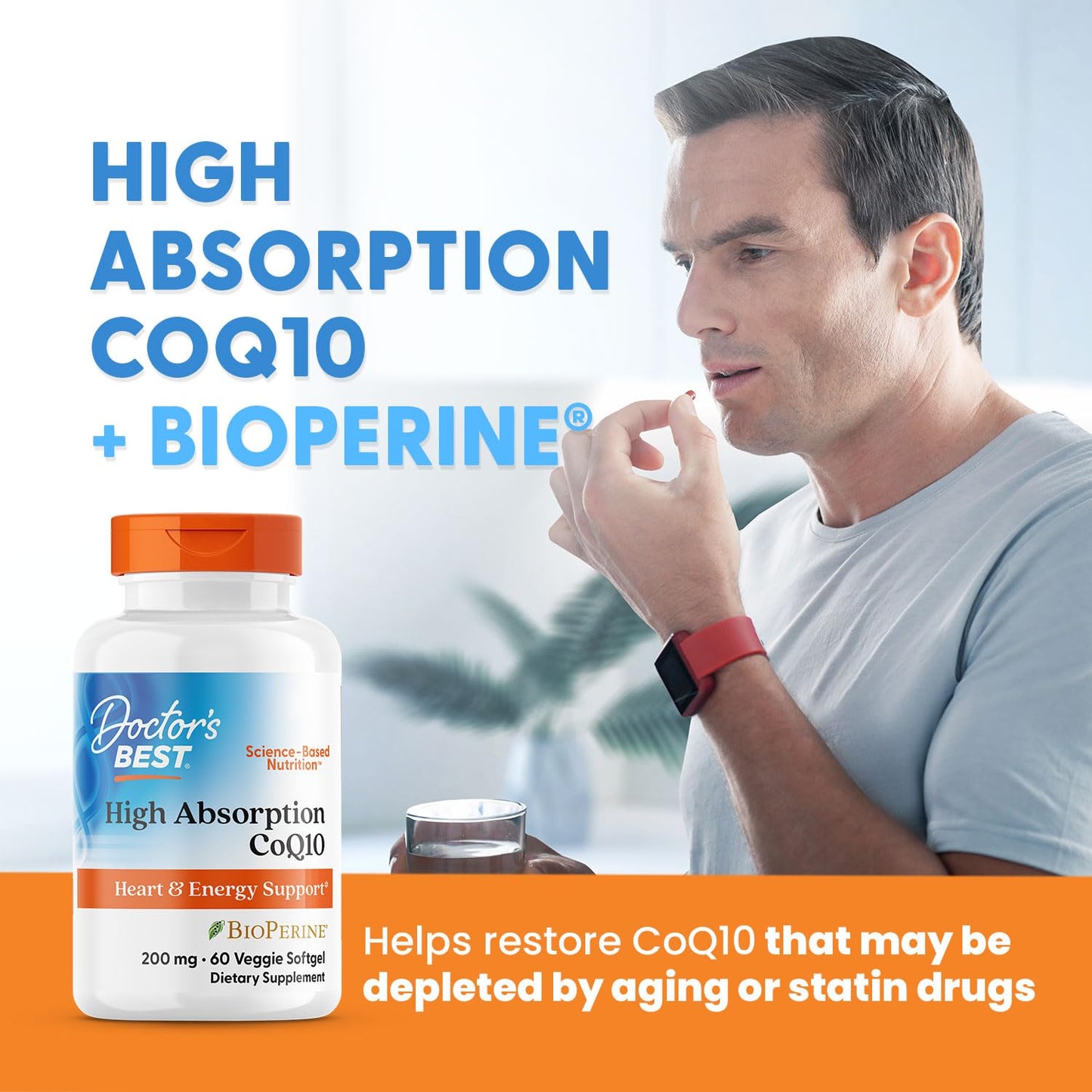 Doctor's Best High Absorption CoQ10 - Heart & Energy Support | 60 Veggie Softgels