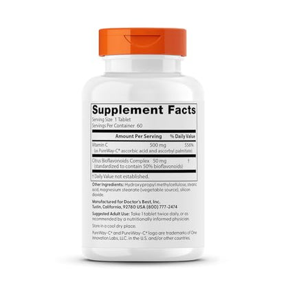 Doctors Best High Absorption Vitamin C with PureWay-C | 60 Tablets