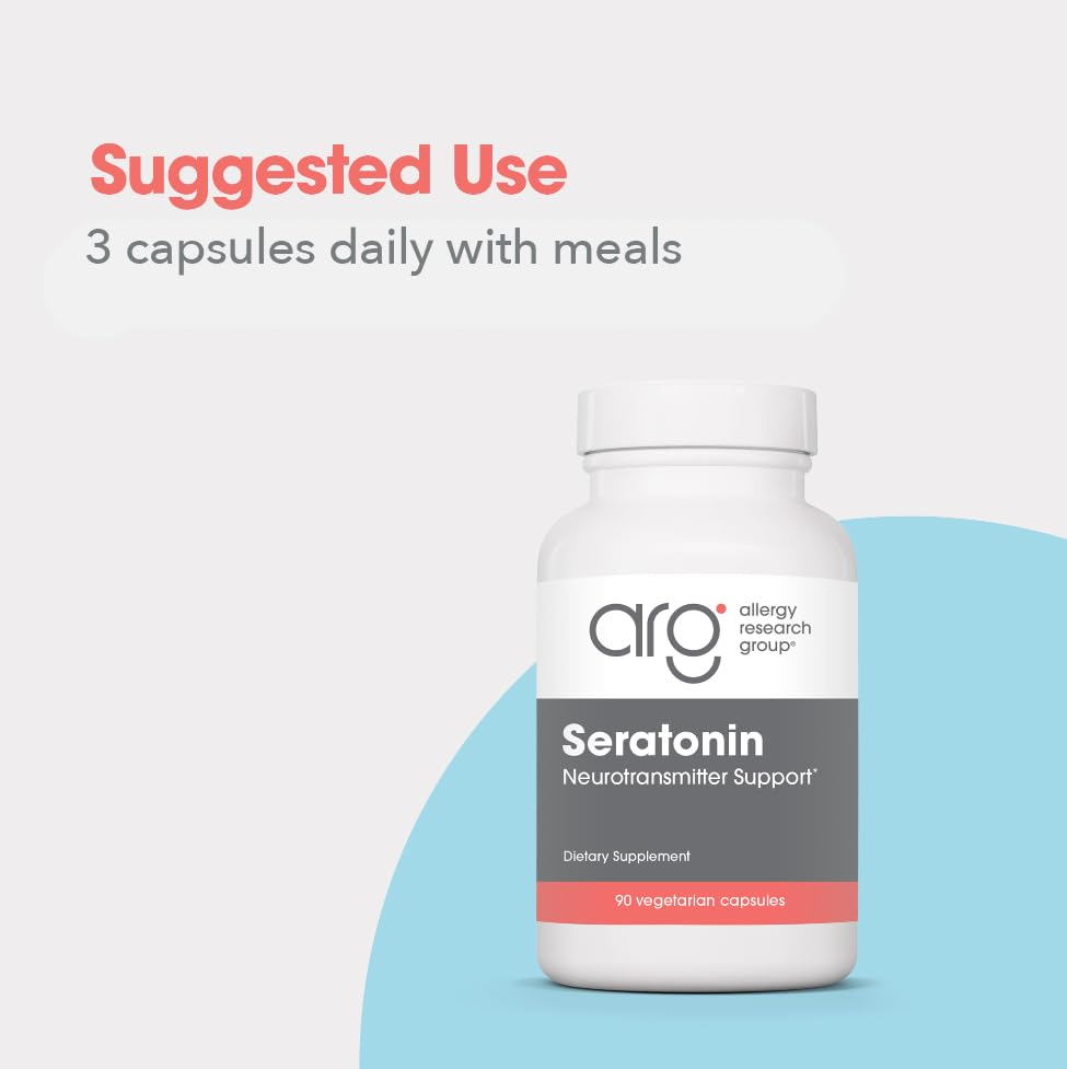 Allergy Research Group Seratonin Supplement – Seratonin Booster, Stress & Sleep Support (90 Vegetarian Capsules)