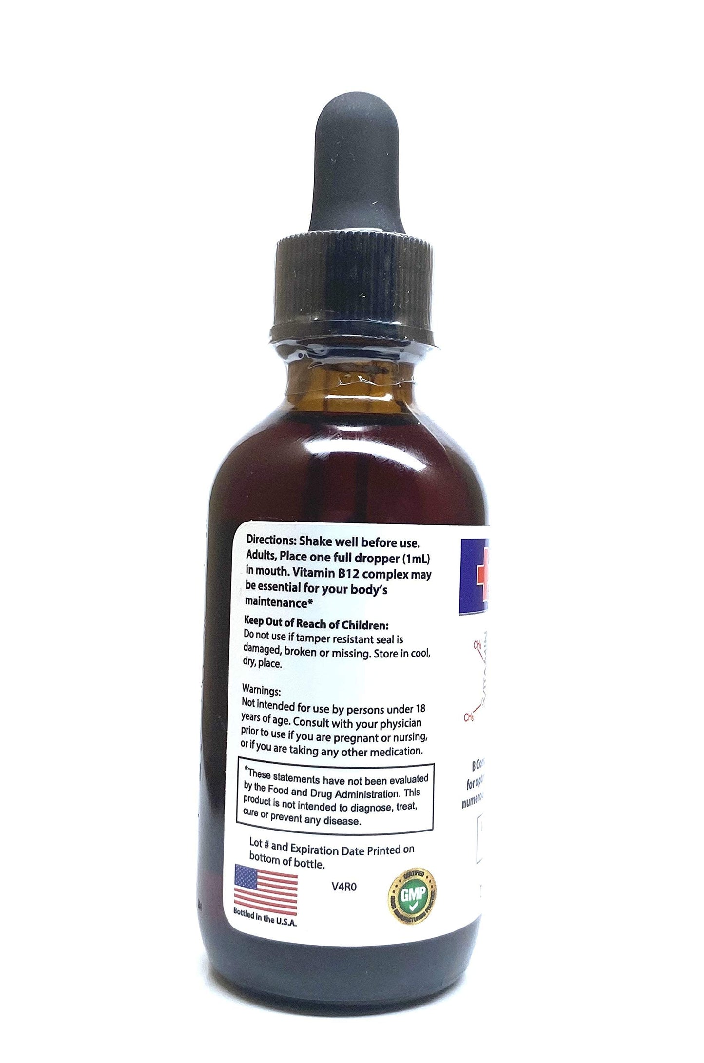 Vitamin B12 Complex Sublingual Drops – Fast Absorption, 2 fl oz (60 Day Supply)