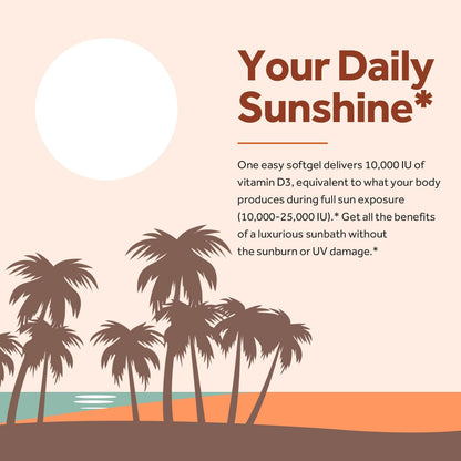 Vitamin D3 + K2 10,000 IU MK-7 – Doctor's Recipes, 120 Softgels