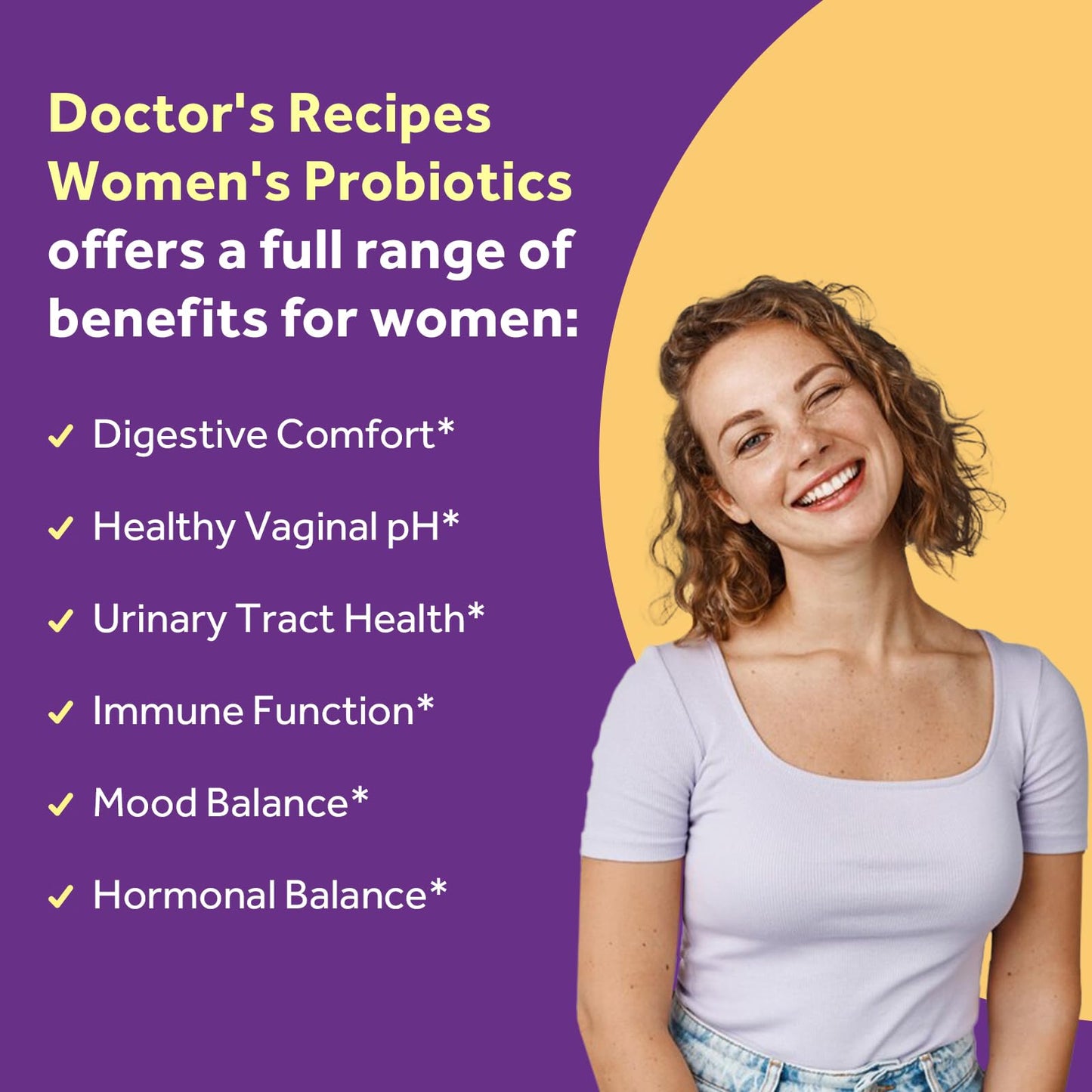 Doctor's Recipes Probiotics for Women – 100 Billion CFU, 18 Strains, Shelf-Stable