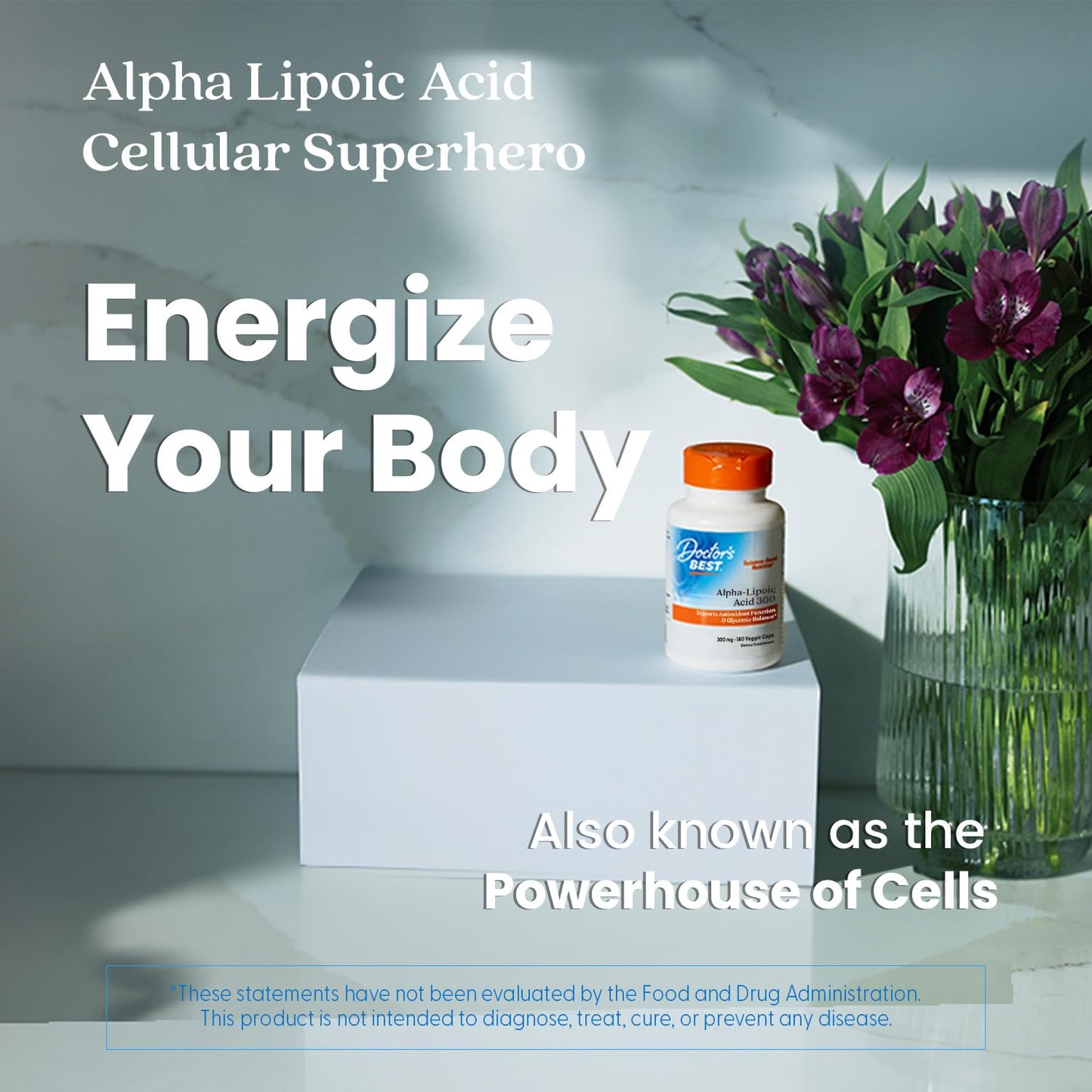 Doctor's Best Alpha-Lipoic Acid 300 mg – Antioxidant Support, Non-GMO, Gluten Free, Vegan (180 Veggie Caps)