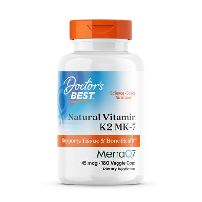 Doctor's Best Natural Vitamin K2 MK-7 Capsule (180 Ct) – Bone Health & Soft Tissue Elasticity