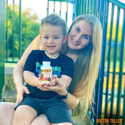 Doctor Taller Kids - Multivitamins for Ages 2-9 (Grape) | Calcium, Immunity Support, 90 Chewables