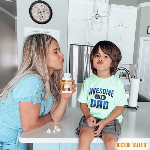Doctor Taller Kids - Multivitamins for Ages 2-9 (Grape) | Calcium, Immunity Support, 90 Chewables