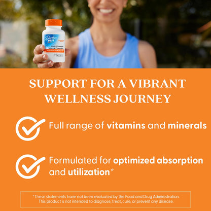 Doctor's Best Multi-Vitamin Mineral Complex – Non-GMO, Gluten-Free, Vegan (90 Veggie Capsules)