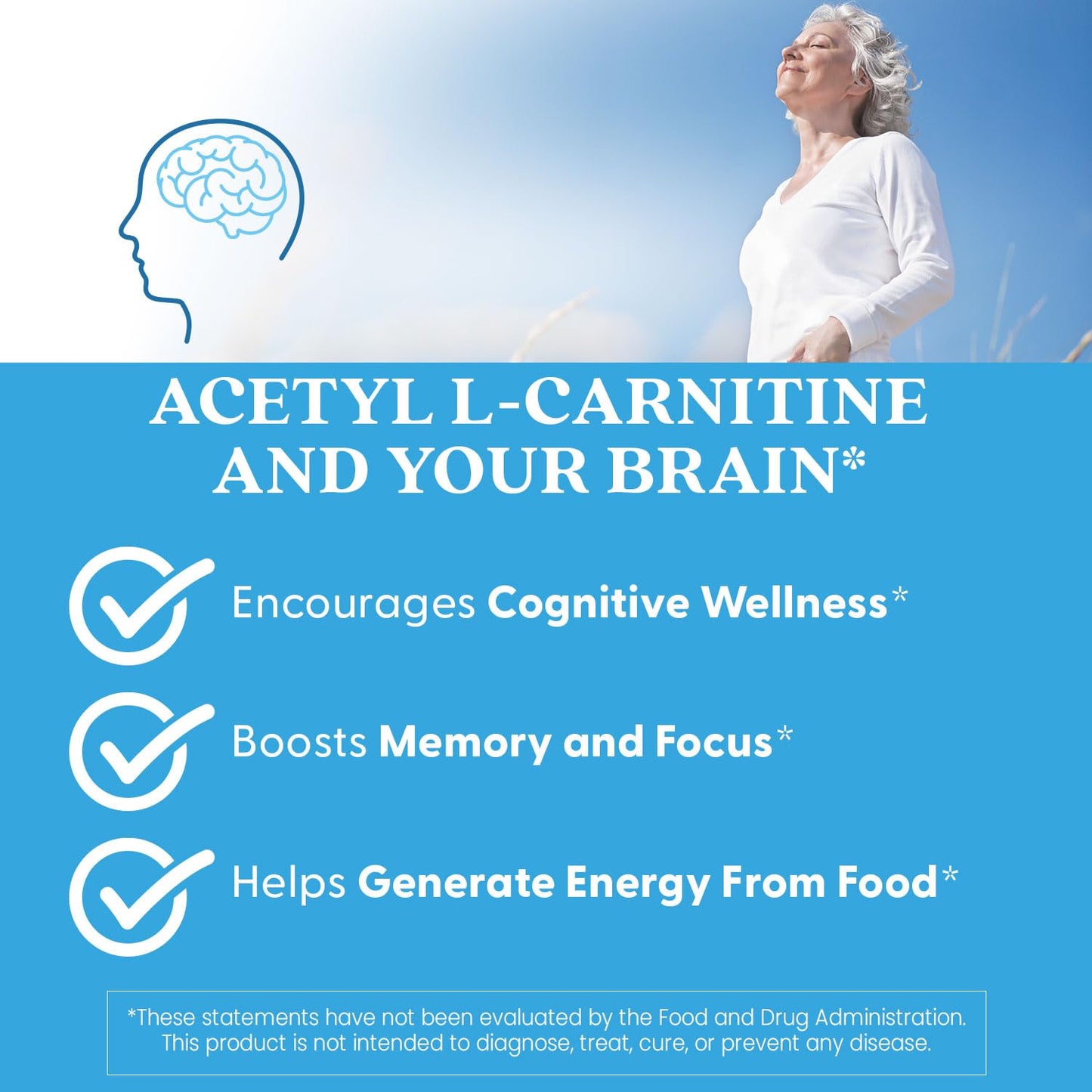Doctors Best Acetyl-L-Carnitine (ALC) – Supports Mental Focus, Non-GMO, Vegan, 60 Veggie Caps