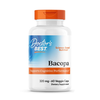 Doctor's Best Bacopa with Synapsa – Supports Cognitive Performance | Non-GMO, Gluten Free, Soy Free, Vegan | 60 Veggie Caps