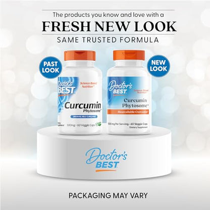 Doctors Best Curcumin Phytosome, Bioavailable Curcumin, Non-GMO, Gluten Free, Soy Free, Vegan 60 Veggie Caps