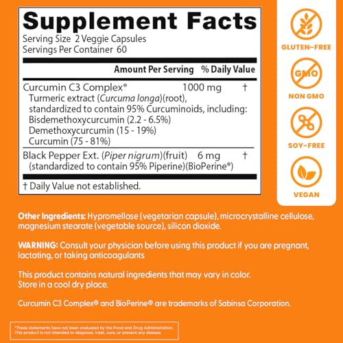 Doctors Best Curcumin Phytosome, Bioavailable Curcumin, Non-GMO, Gluten Free, Soy Free, Vegan 60 Veggie Caps