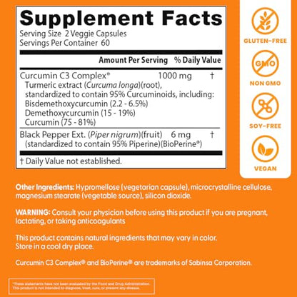 Doctors Best Curcumin Phytosome, Bioavailable Curcumin, Non-GMO, Gluten Free, Soy Free, Vegan 60 Veggie Caps