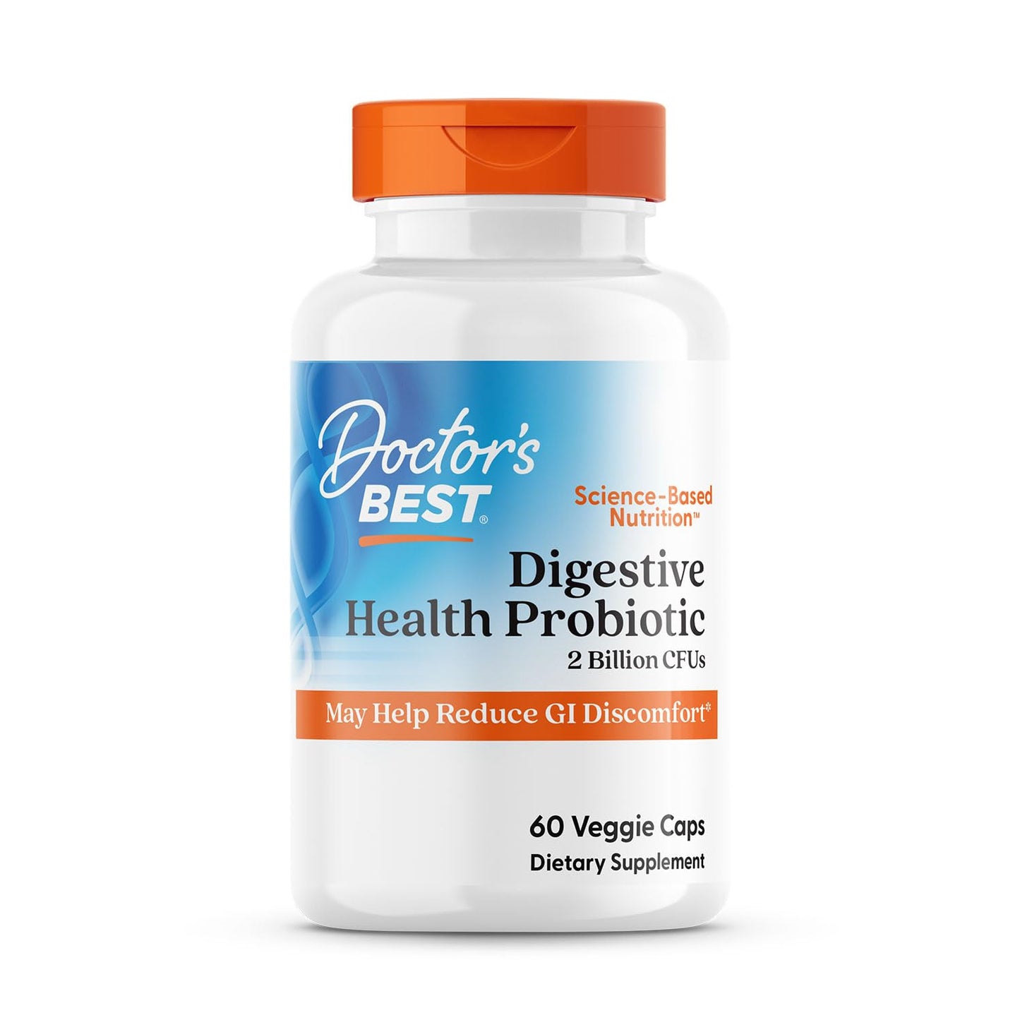 Doctor's Best Digestive Health Probiotic 2 Billion – Lactospore, Non-GMO, Vegan, Gluten Free