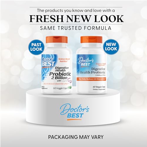 Doctor's Best Digestive Health Probiotic 2 Billion – Lactospore, Non-GMO, Vegan, Gluten Free