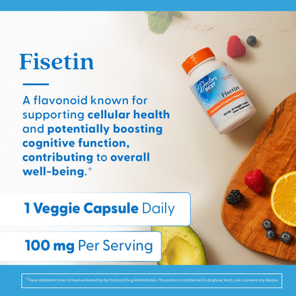 Doctor's Best Fisetin with Novusetin – 100 mg, 30 Count (Non-GMO, Vegan)