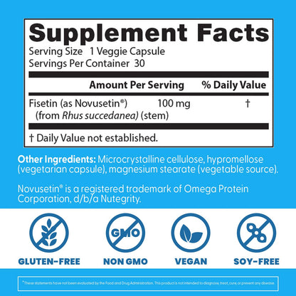 Doctor's Best Fisetin with Novusetin – 100 mg, 30 Count (Non-GMO, Vegan)