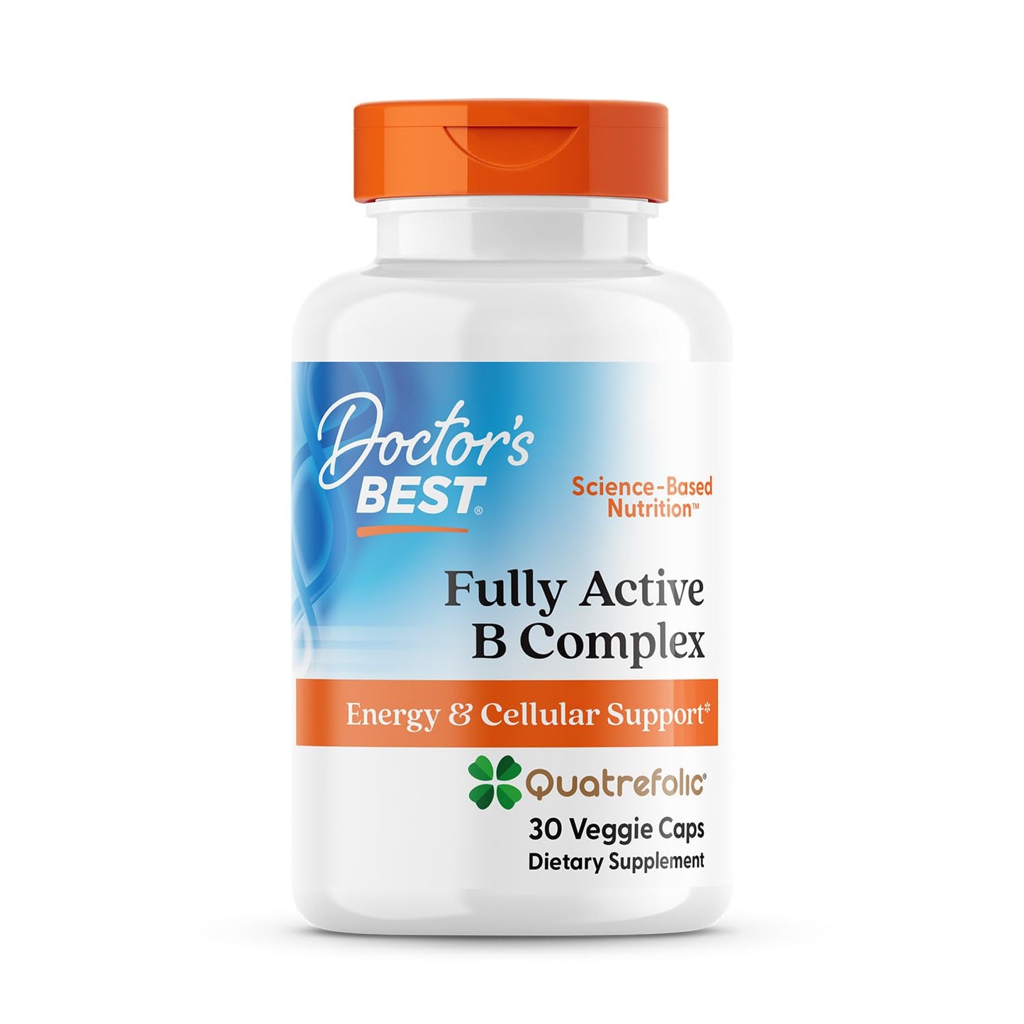 Doctors Best Fully Active B Complex – Energy & Cellular Support (30 Veggie Caps) | Vegan