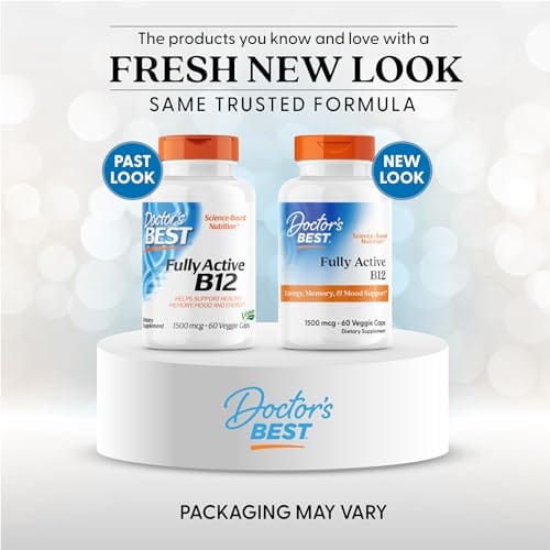Doctor's Best Fully Active B12 1500 mcg | Methylcobalamin, Non-GMO, Vegan