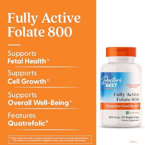 Doctors Best Fully Active Folate 800 with Quatrefolic – Non-GMO, Gluten Free, Vegan