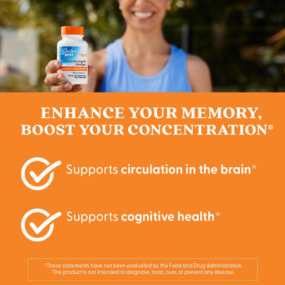 Doctor's Best Extra Strength Ginkgo 120 mg - 120 Count | Non-GMO, Gluten Free, Vegan, Soy Free