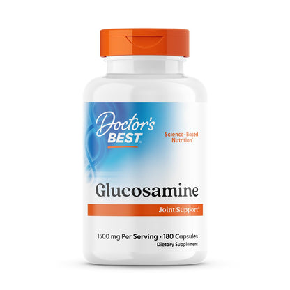 Doctor's Best Glucosamine 1500 mg – Joint Support, 180 Capsules, Non-GMO, Gluten Free, Soy Free