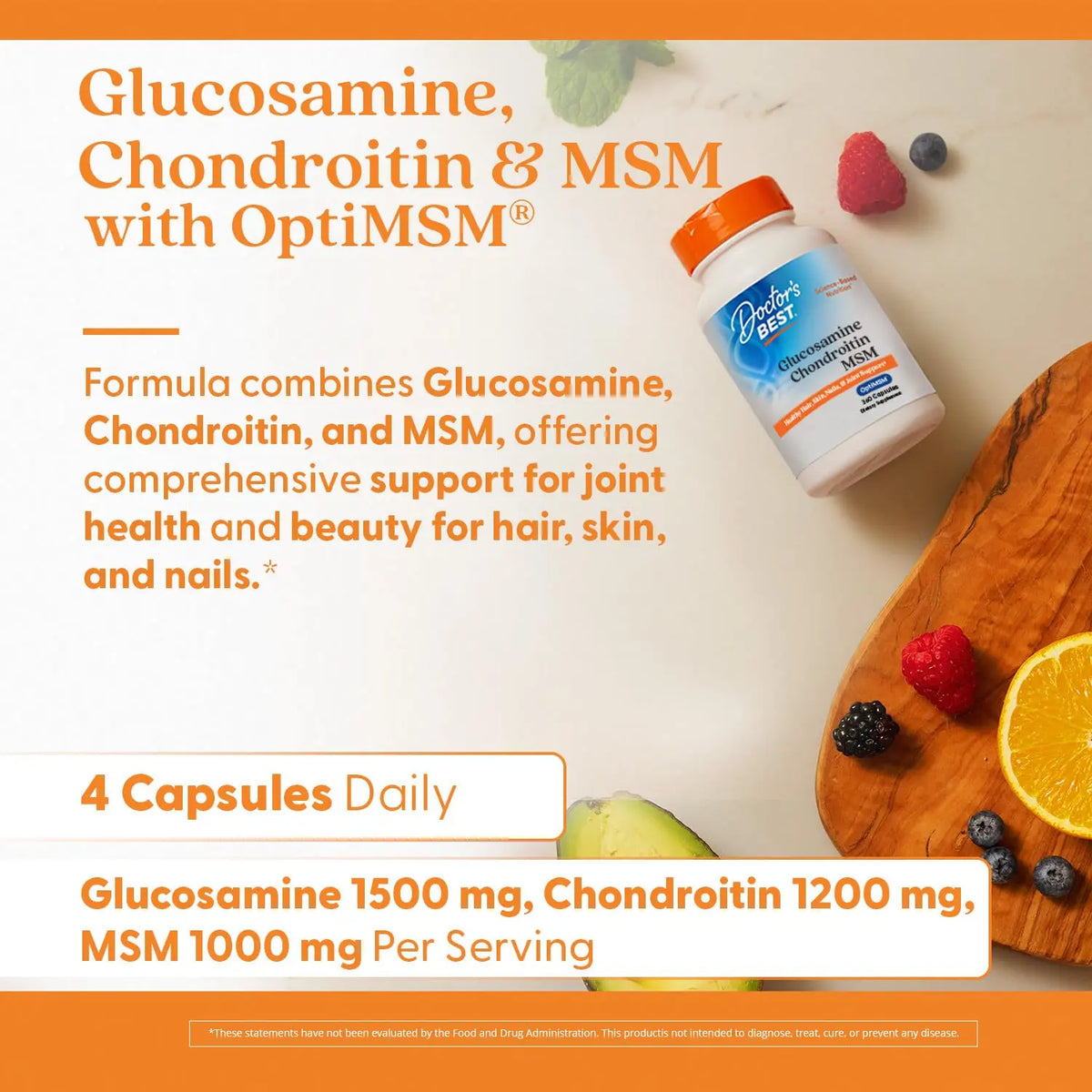 Doctor's Best Glucosamine Chondroitin MSM with OptiMSM — Joint Support Capsule Formula, Non-GMO, Gluten & Soy Free, 360 Count BritishVita | Premium UK Vitamins & Wellness Supplements