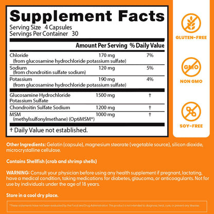 Doctor's Best Glucosamine Chondroitin MSM with OptiMSM | Joint Health Support