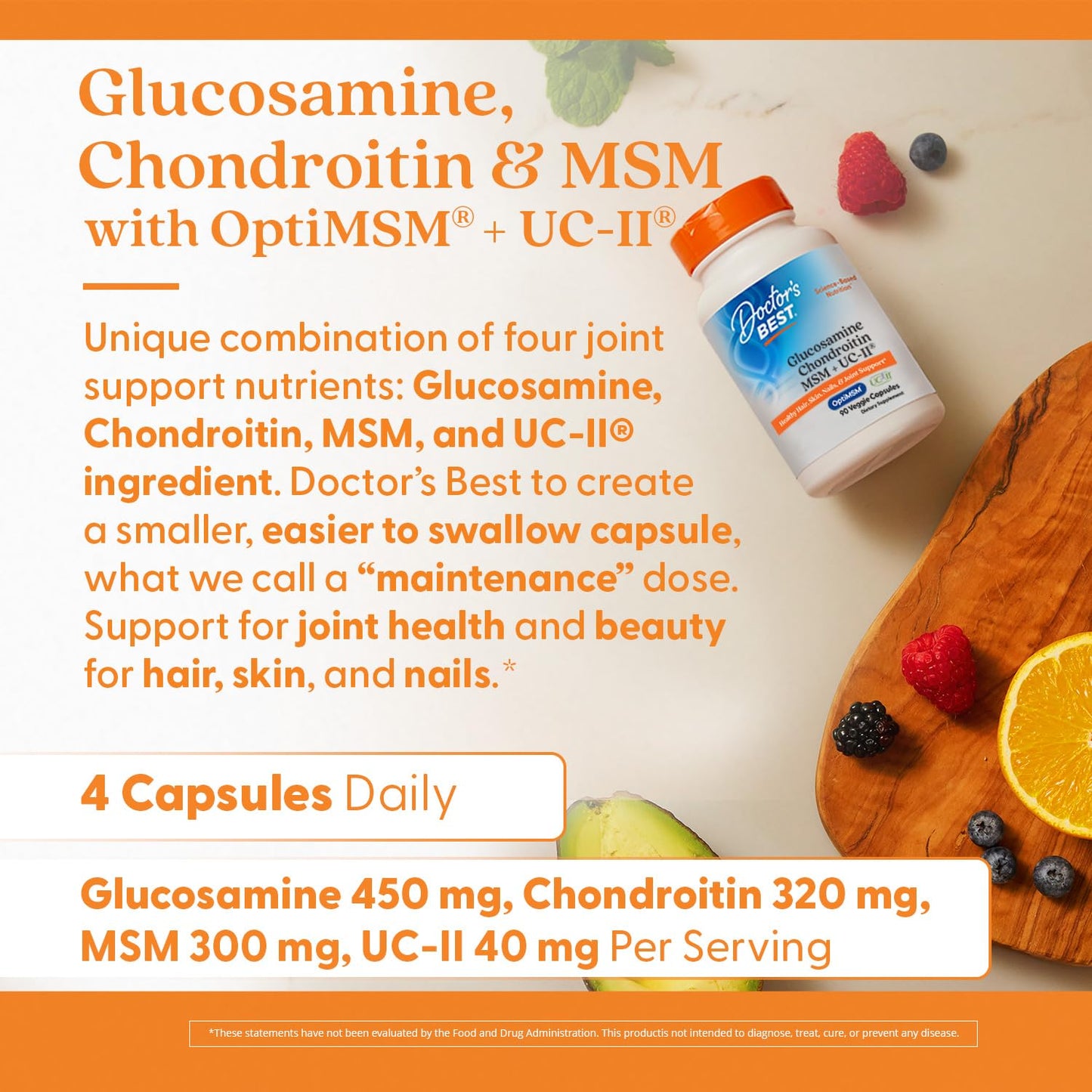 Doctor's Best Glucosamine, Chondroitin, MSM, UCII – Joint Health Support