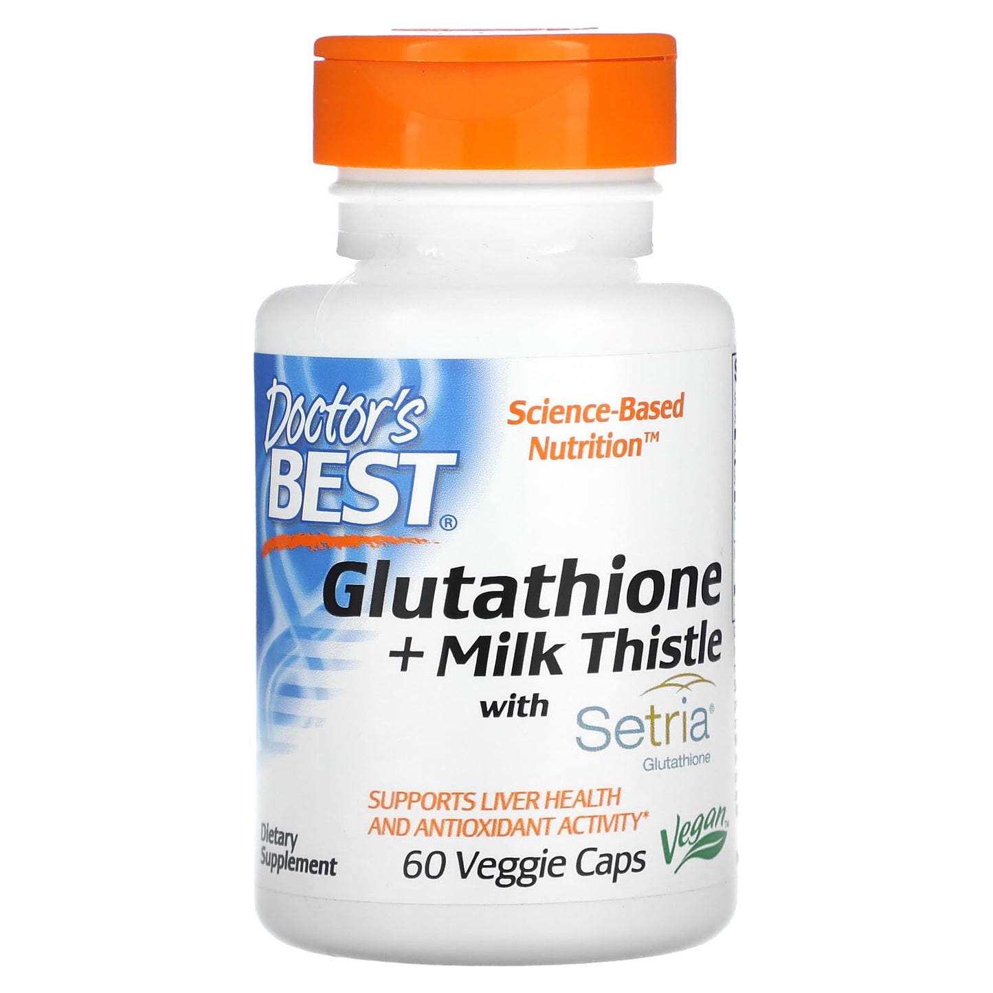Doctor's Best Glutathione + Milk Thistle – Supports Liver Health & Antioxidant Activity | Non-GMO, Gluten Free, Soy Free, Vegan 60 Veggie Caps