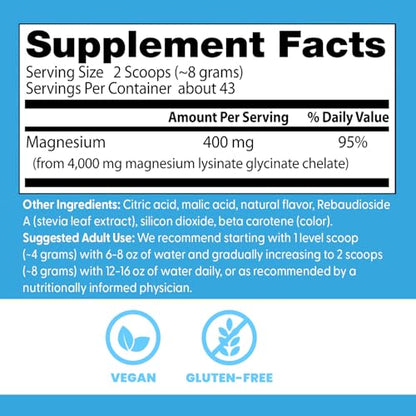Doctor's Best High Absorption Magnesium Powder – Peach Flavor (12.3 oz) | TRAACS Chelated, Not Buffered