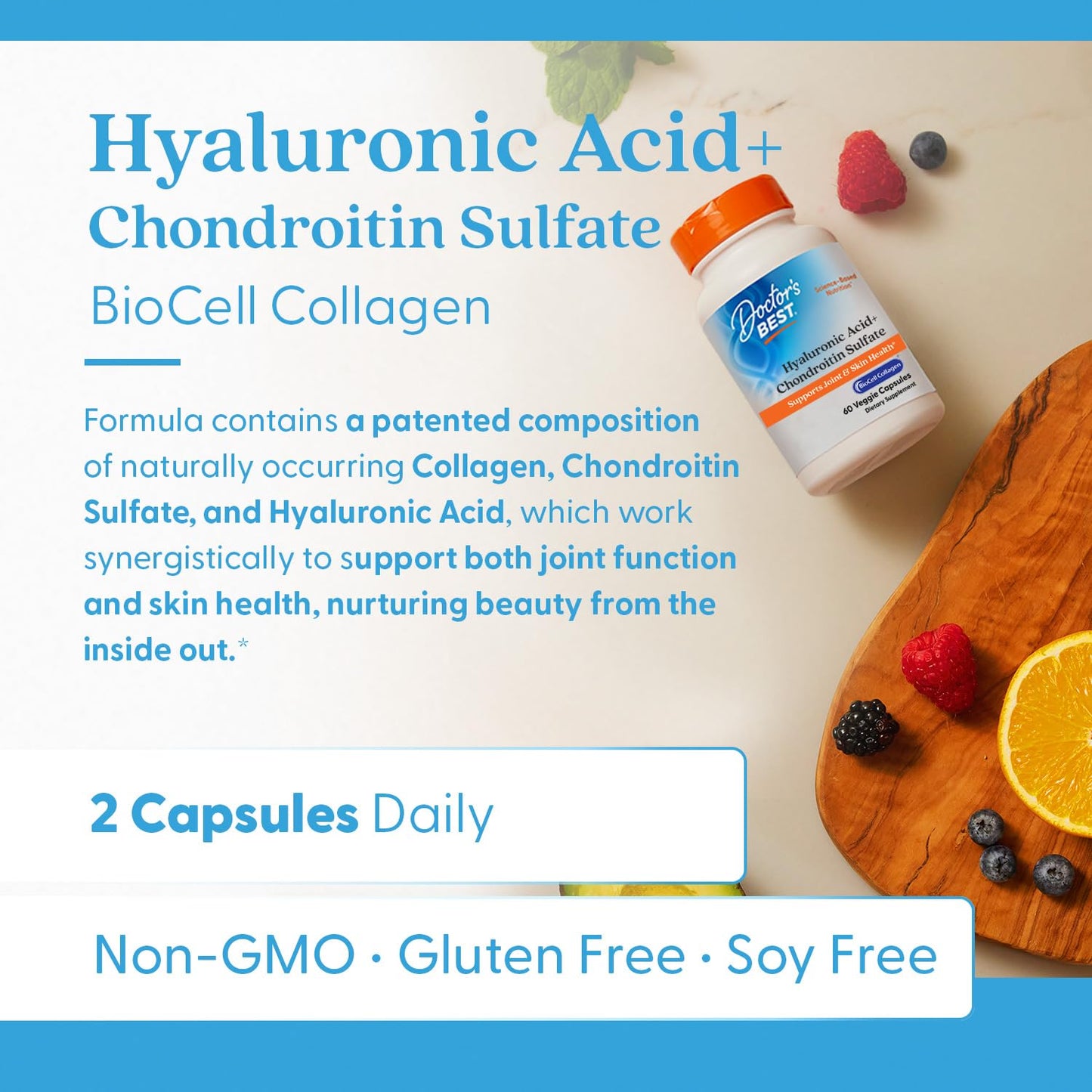 Doctor's Best Hyaluronic Acid + Chondroitin Sulfate | Joint & Skin Health