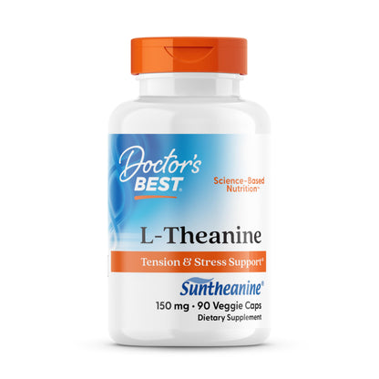 Doctor’s Best L-Theanine with Suntheanine – Stress Relief, Focus, 150 mg, 90 Count | Non-GMO, Gluten Free, Vegan