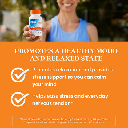Doctor’s Best L-Theanine with Suntheanine – Stress Relief, Focus, 150 mg, 90 Count | Non-GMO, Gluten Free, Vegan