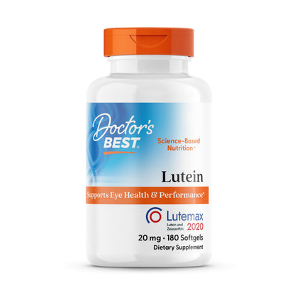 Doctor's Best Lutein 20 mg - Eye Health Support, Non-GMO, Gluten Free | 180 Softgels