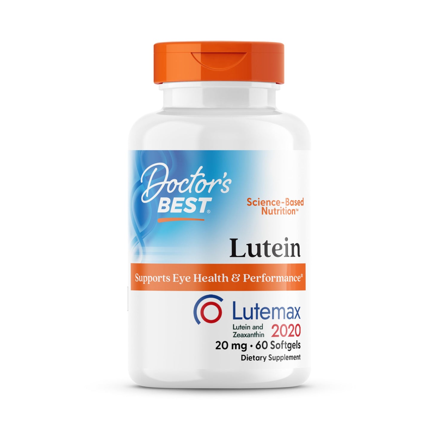 Doctors Best Lutein with Lutemax 20 mg - Supports Eye Health & Performance, Non-GMO, Gluten Free | 60 Softgels