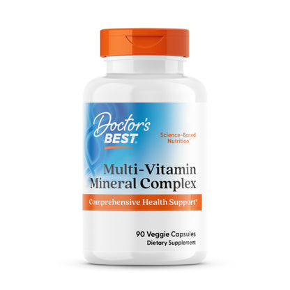 Doctor's Best Multi-Vitamin Mineral Complex – Non-GMO, Gluten-Free, Vegan (90 Veggie Capsules)