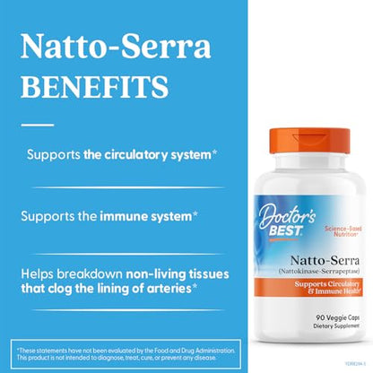 Doctor's Best Natto-Serra – Circulation & Immune Support, 90 Veggie Caps