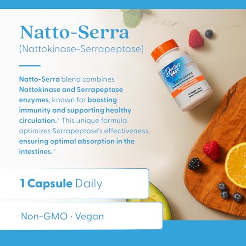 Doctor's Best Natto-Serra – Circulation & Immune Support, 90 Veggie Caps