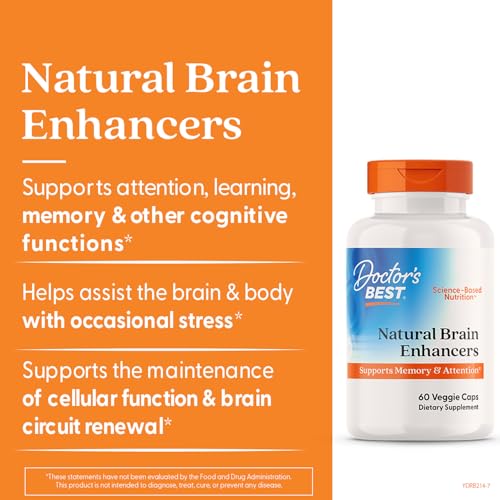 Doctors Best Natural Brain Enhancers with AlphaSize + SerinAid – Supports Memory & Attention (Non-GMO, Gluten Free, Vegan) 60 Veggie Caps