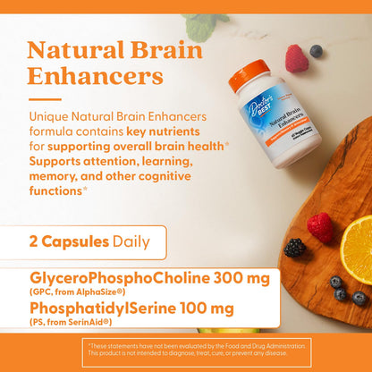 Doctors Best Natural Brain Enhancers with AlphaSize + SerinAid – Supports Memory & Attention (Non-GMO, Gluten Free, Vegan) 60 Veggie Caps
