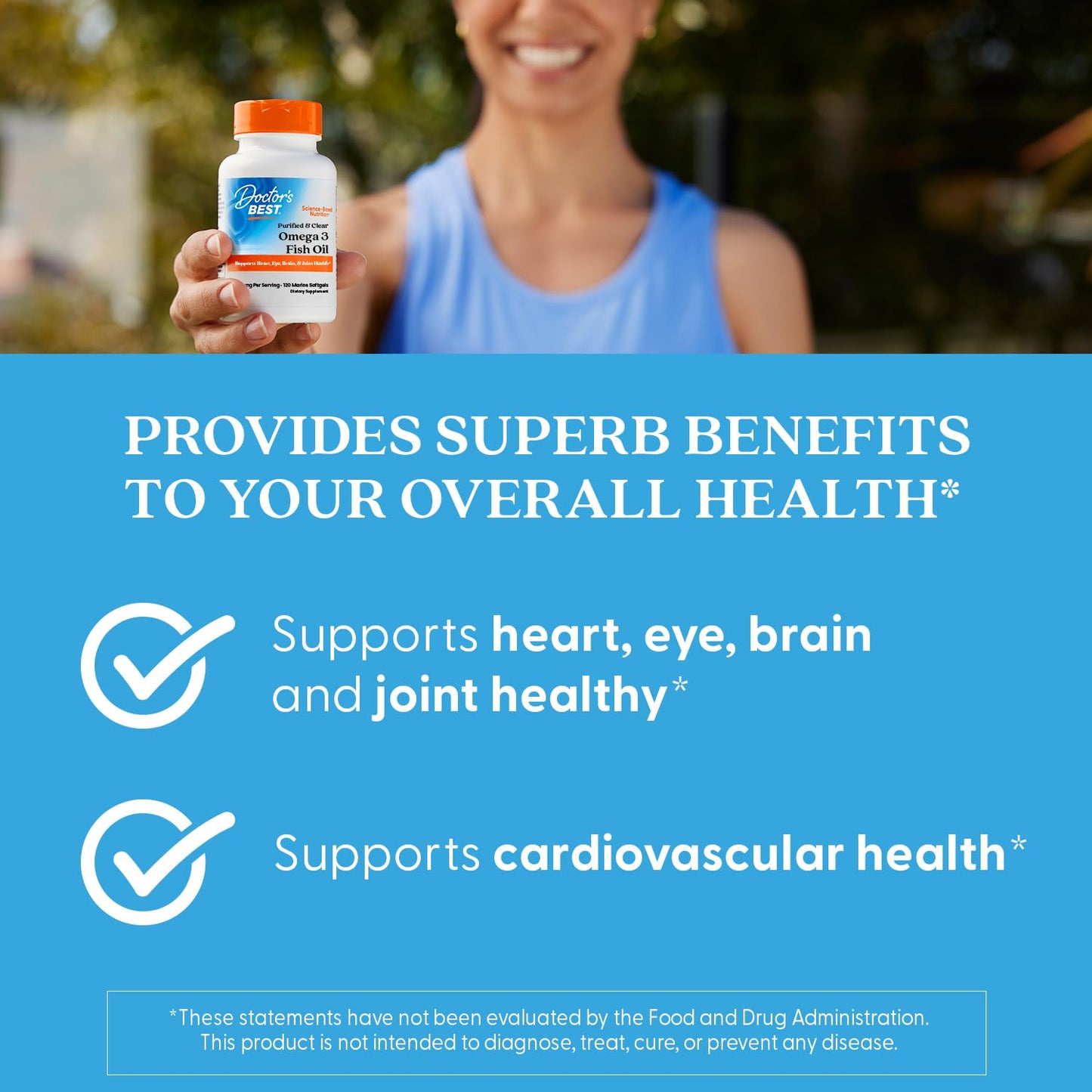 Doctor's Best Purified & Clear Omega-3 Fish Oil – Goldenomega, 120 Softgels