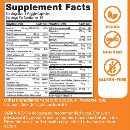 Doctor's Best Multi-Vitamin Mineral Complex – Non-GMO, Gluten-Free, Vegan (90 Veggie Capsules)