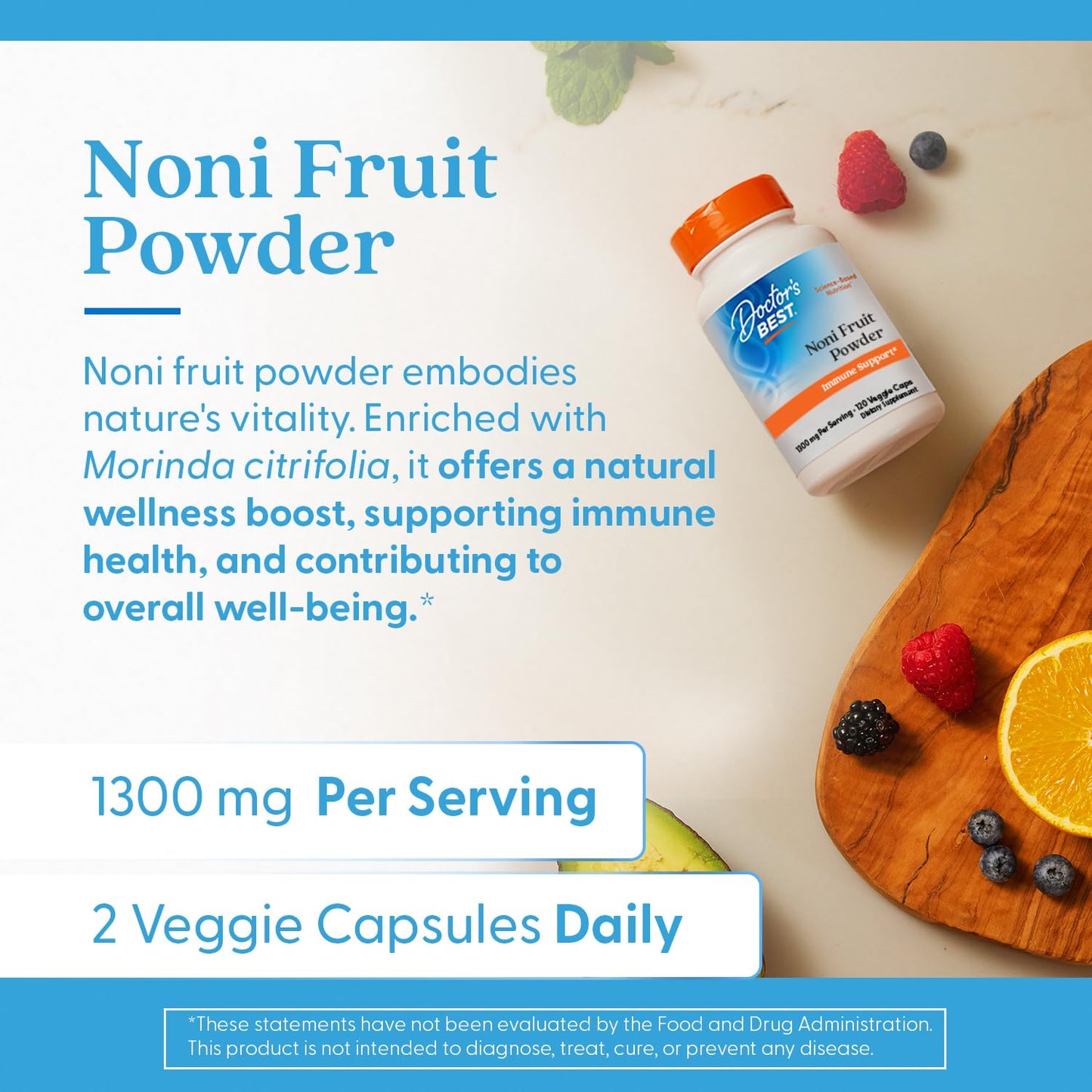 Doctor's Best Noni Concentrate 650 mg – 120 Veggie Caps | Immune Support