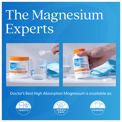 Doctor’s Best High Absorption Magnesium Glycinate Lysinate – 200 mg per Serving, 240 Tablets