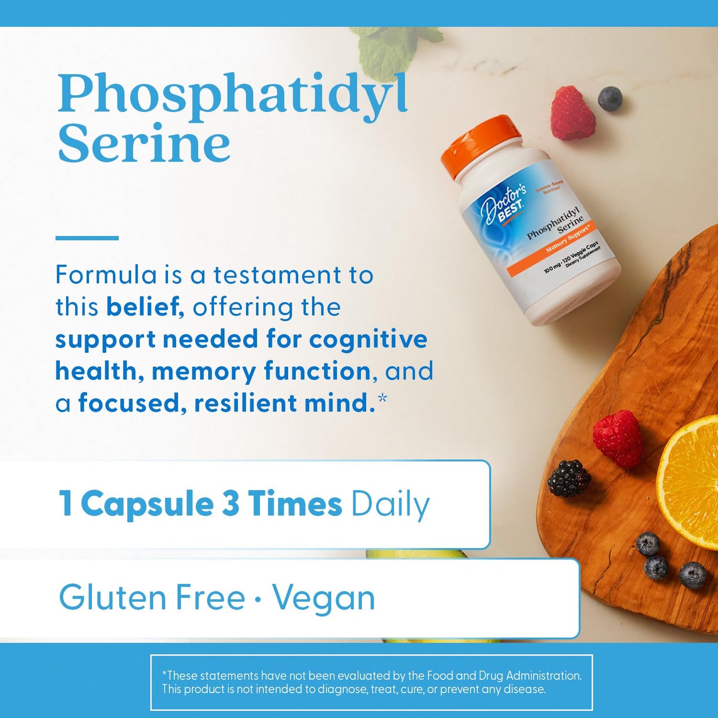 Doctor's Best Best Phosphatidylserine 100, 120-Count | Brain Support Supplement