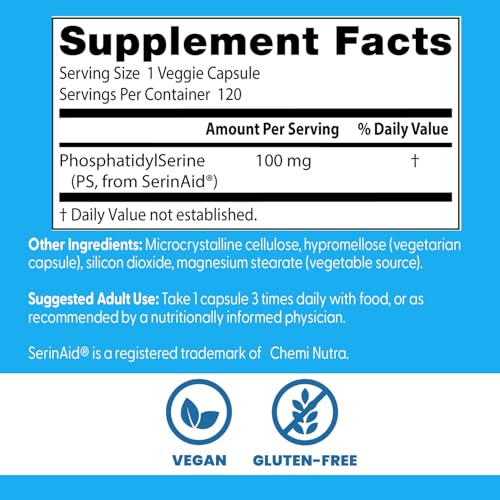 Doctor's Best Best Phosphatidylserine 100, 120-Count | Brain Support Supplement