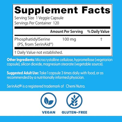 Doctor's Best Best Phosphatidylserine 100, 120-Count | Brain Support Supplement